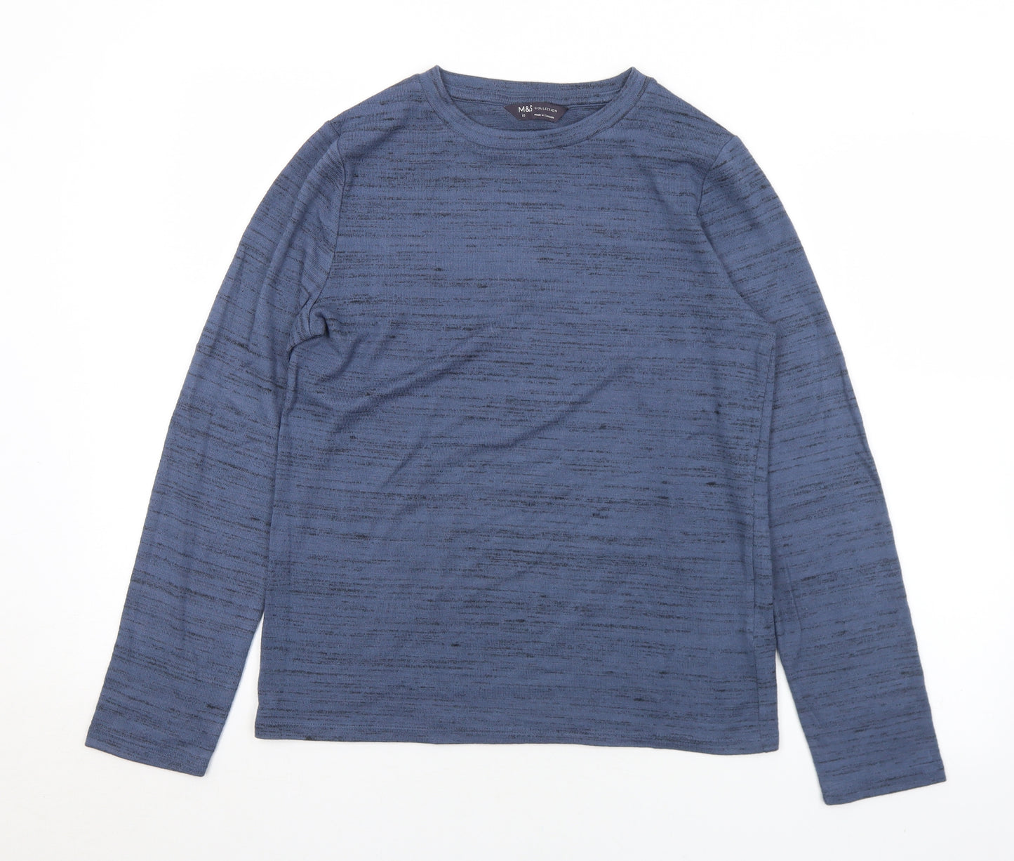 Marks and Spencer Womens Blue Round Neck  Polyester Pullover Jumper Size 10