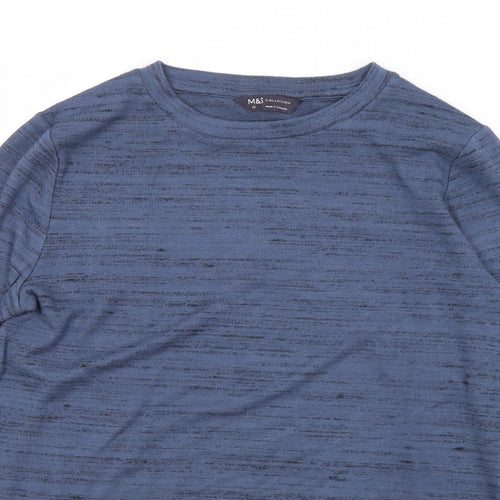 Marks and Spencer Womens Blue Round Neck  Polyester Pullover Jumper Size 10