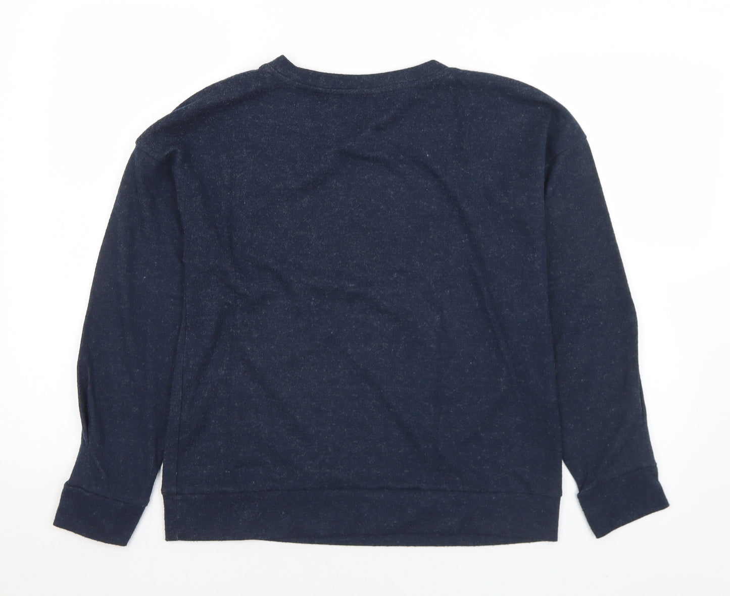Marks and Spencer Womens Blue Crew Neck  Polyester Pullover Jumper Size 10   - Bonjour