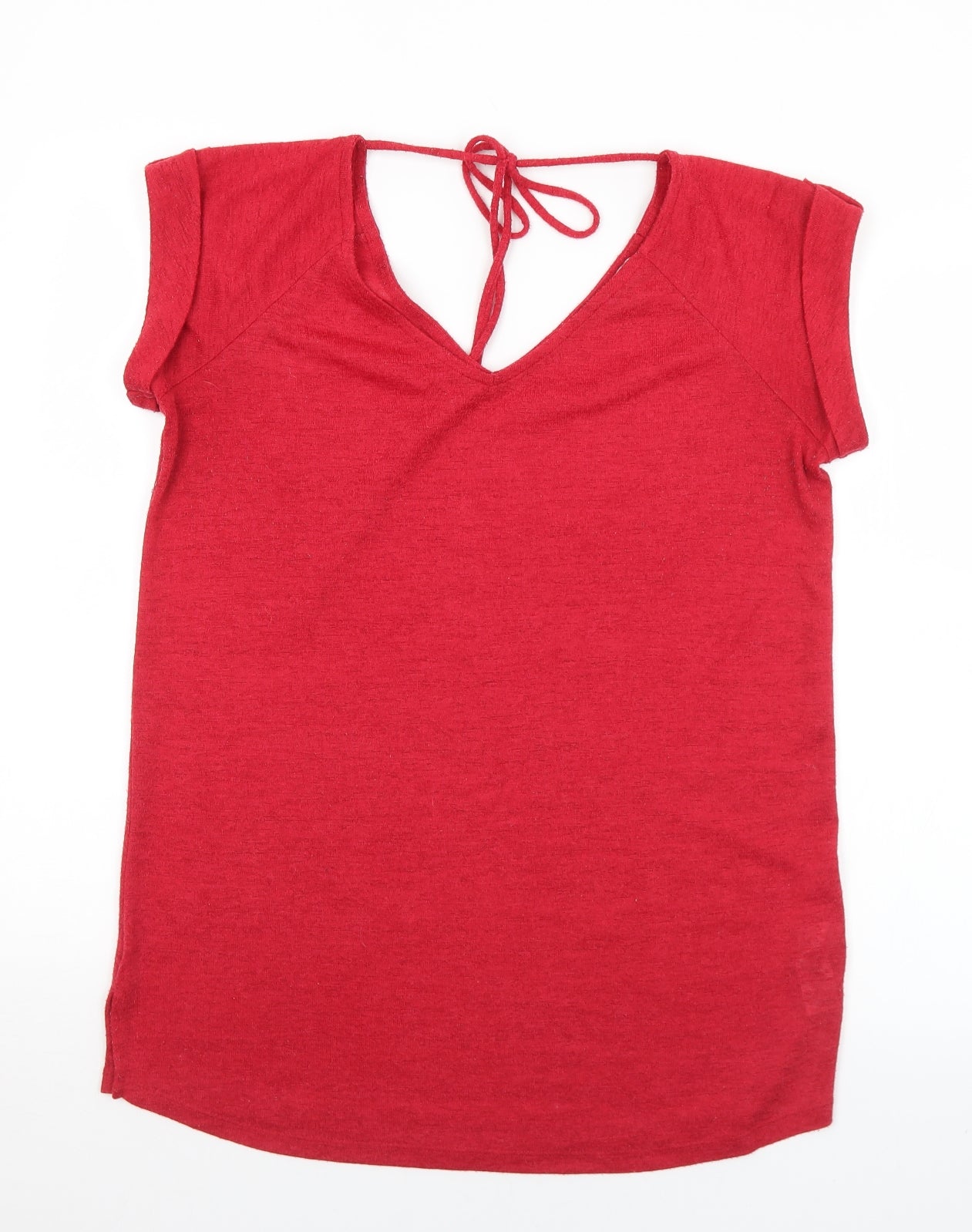 NEXT Womens Red  Polyester Jersey T-Shirt Size 12 V-Neck