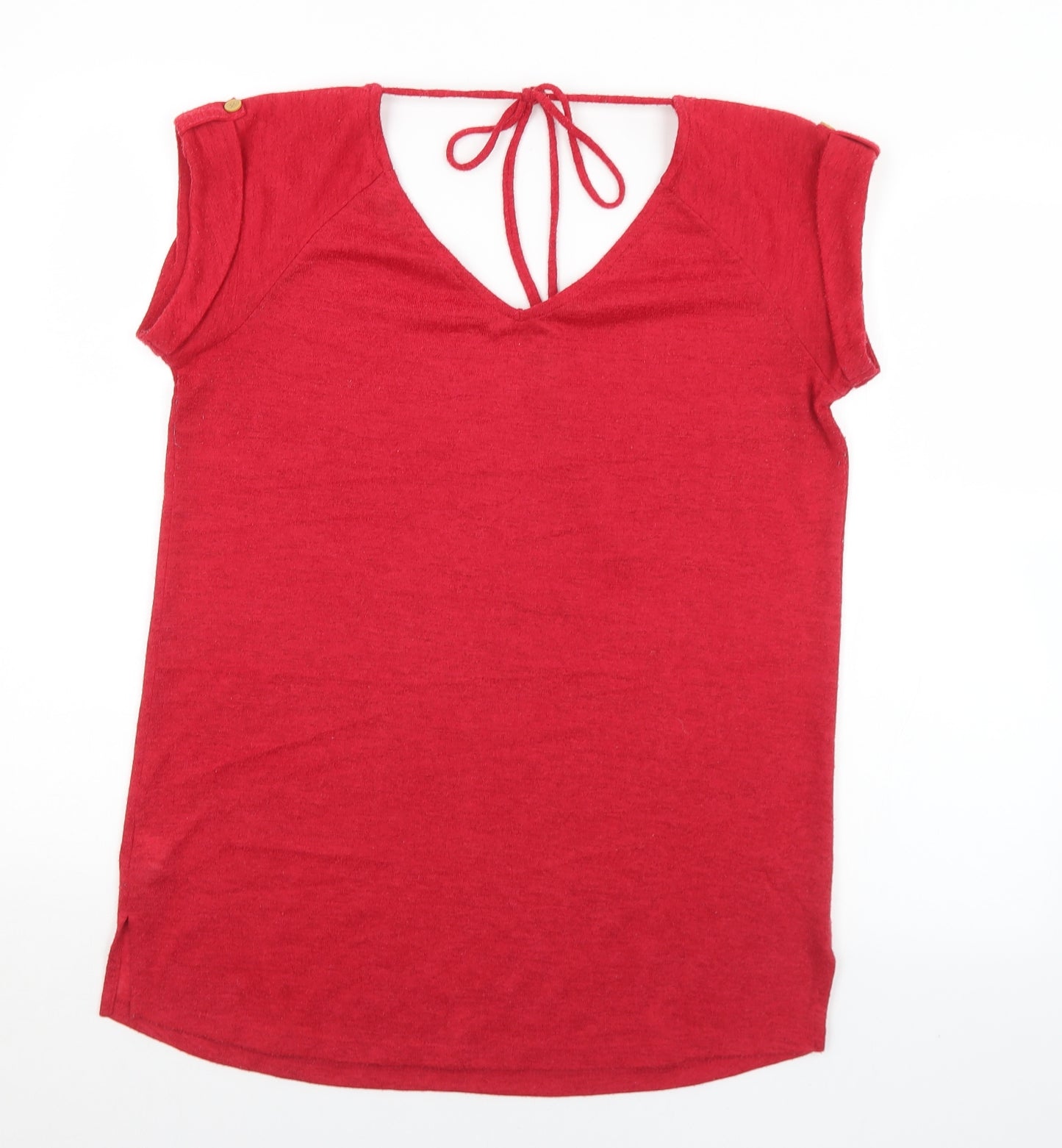 NEXT Womens Red  Polyester Jersey T-Shirt Size 12 V-Neck
