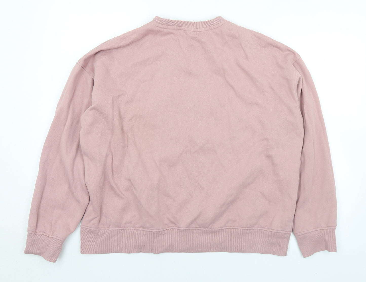 Primark Womens Pink  Cotton Pullover Sweatshirt Size 12   - peace & love