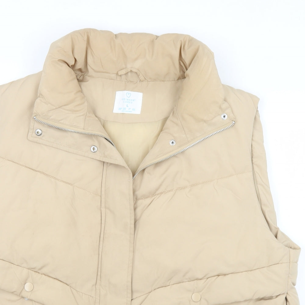 Primark Womens Beige   Gilet Coat Size 14  Zip - 14-16