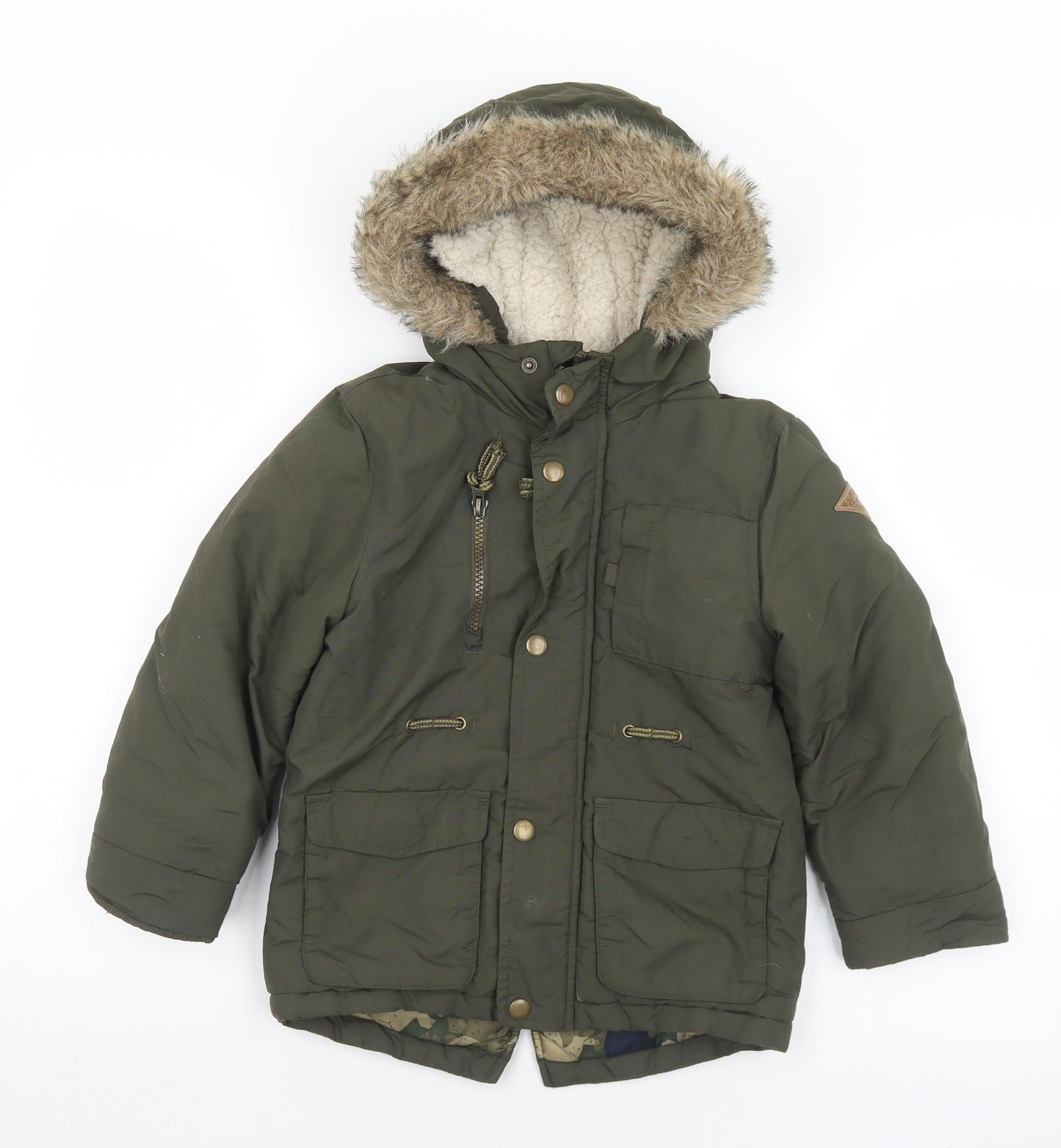 TU Boys Green   Basic Coat Coat Size 4-5 Years  Zip