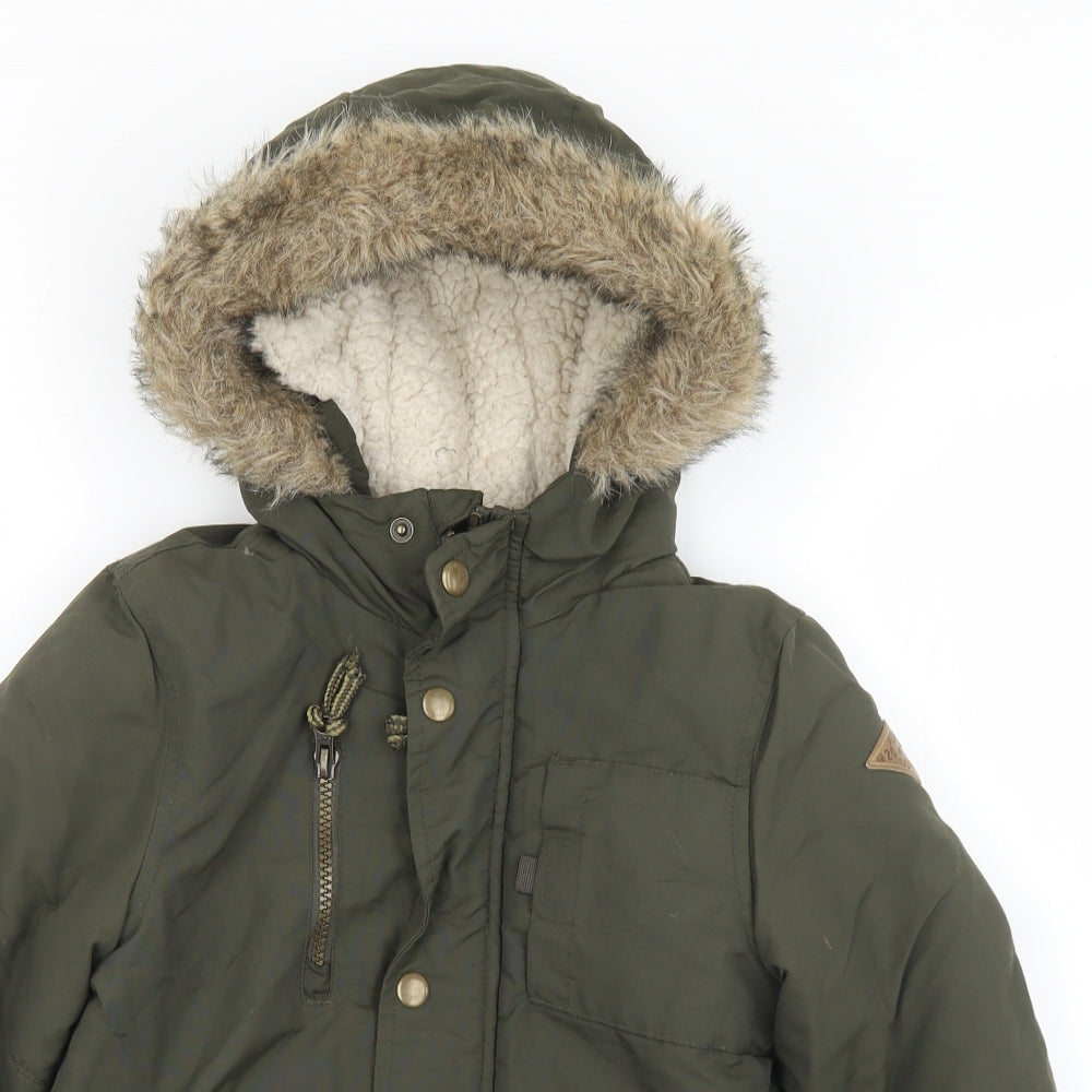 TU Boys Green   Basic Coat Coat Size 4-5 Years  Zip