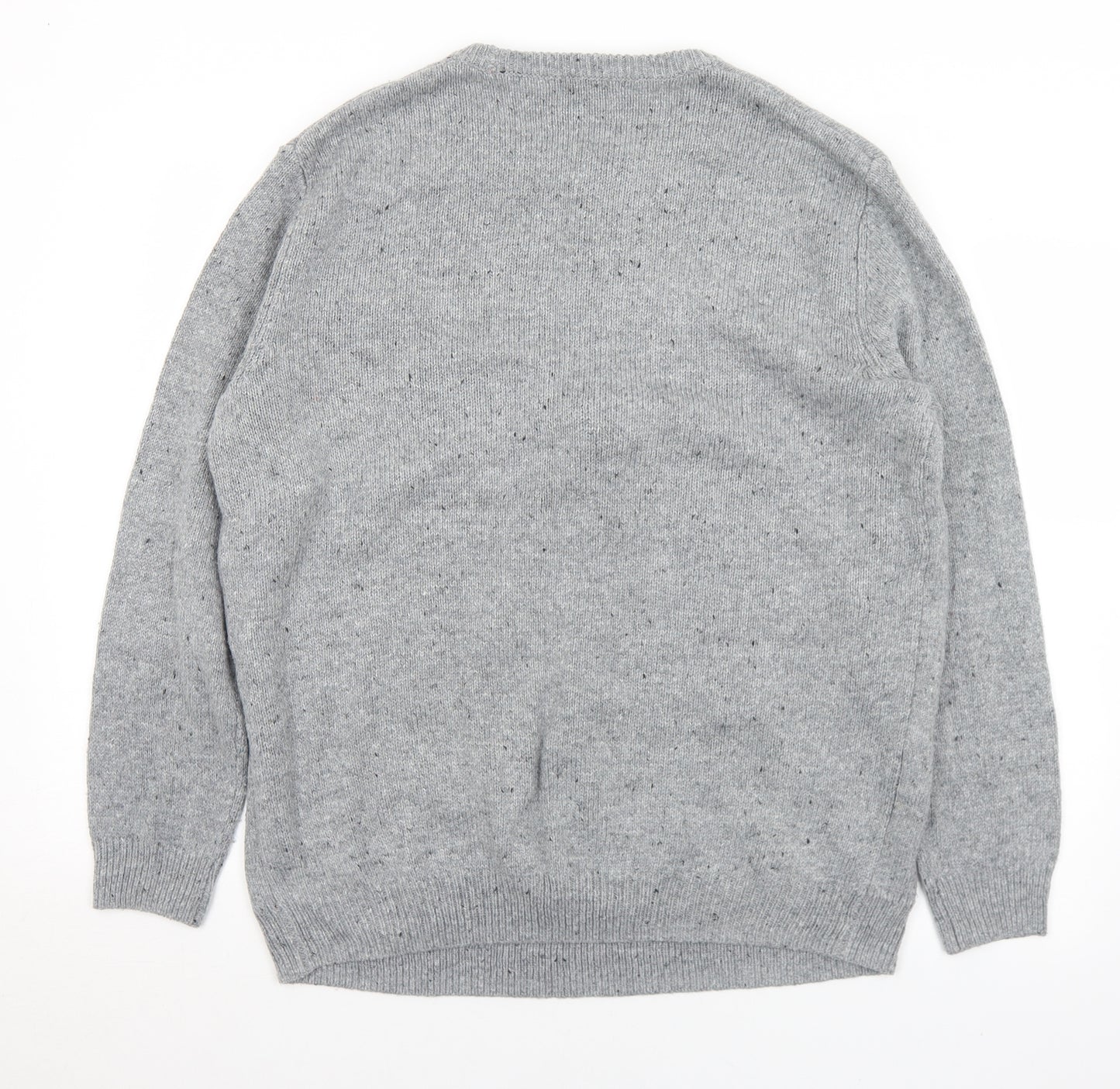 F&F Mens Grey Crew Neck  Acrylic Pullover Jumper Size XL   - Christmas