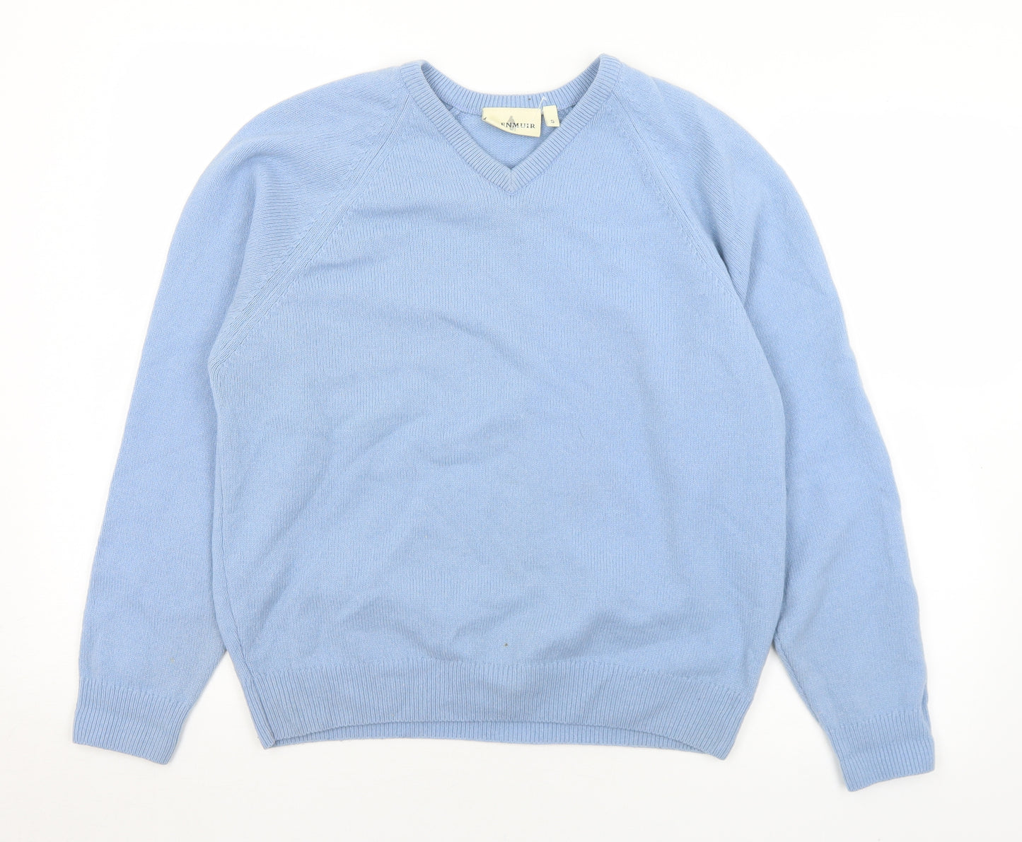 Glenmuir Womens Blue V-Neck  Wool Pullover Jumper Size S