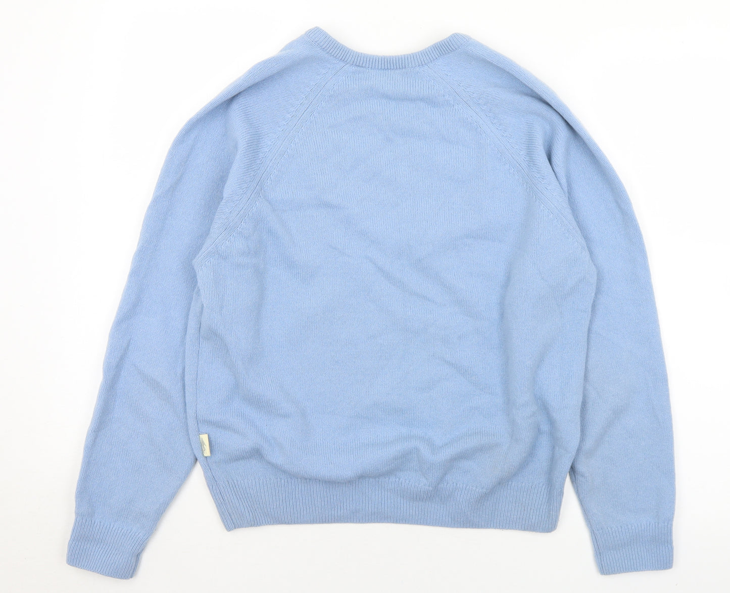 Glenmuir Womens Blue V-Neck  Wool Pullover Jumper Size S