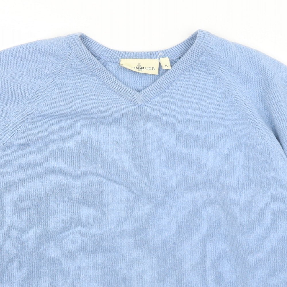 Glenmuir Womens Blue V-Neck  Wool Pullover Jumper Size S