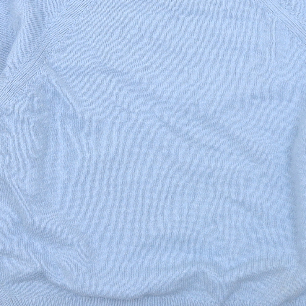 Glenmuir Womens Blue V-Neck  Wool Pullover Jumper Size S