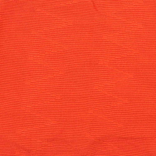 Divided Womens Orange Mock Neck  Cotton Pullover Jumper Size S