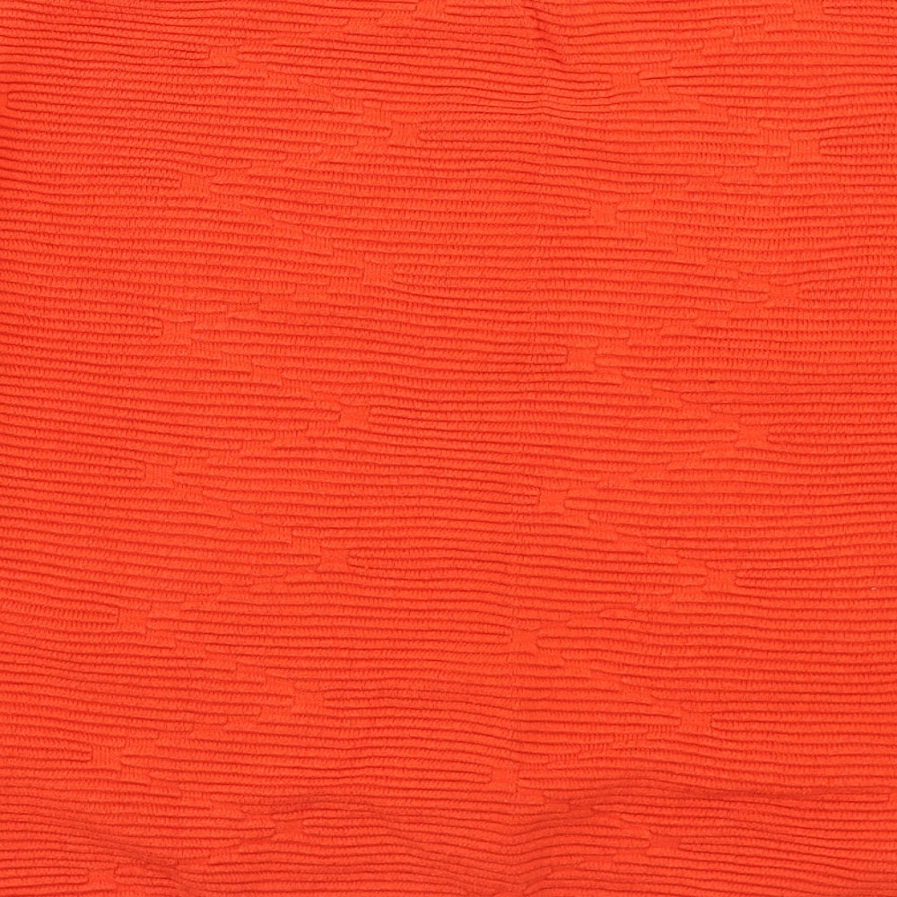 Divided Womens Orange Mock Neck  Cotton Pullover Jumper Size S