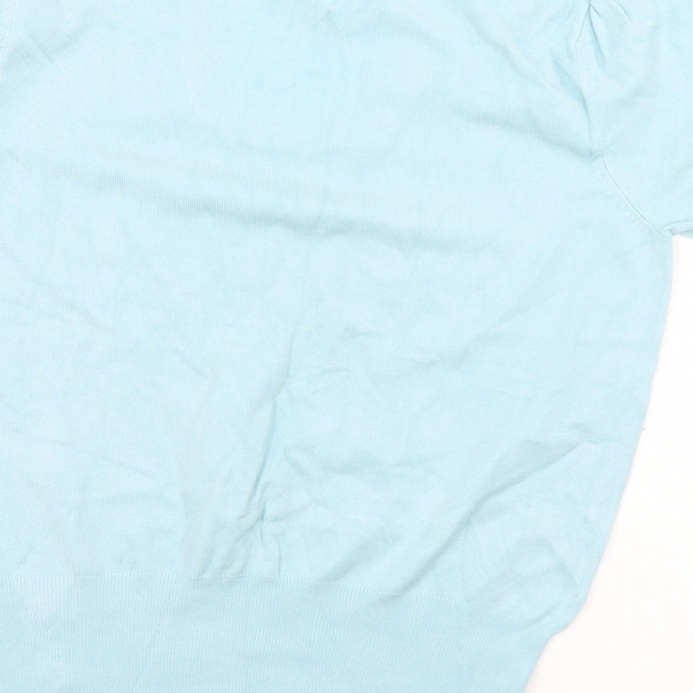 Roman Womens Blue Scoop Neck  Viscose Pullover Jumper Size 14