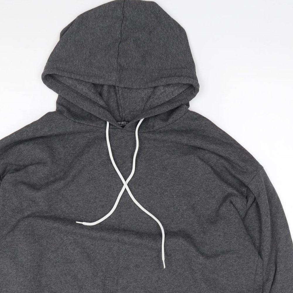 I SAW IT FIRST Womens Grey  Cotton Pullover Hoodie Size 2XL  Pullover