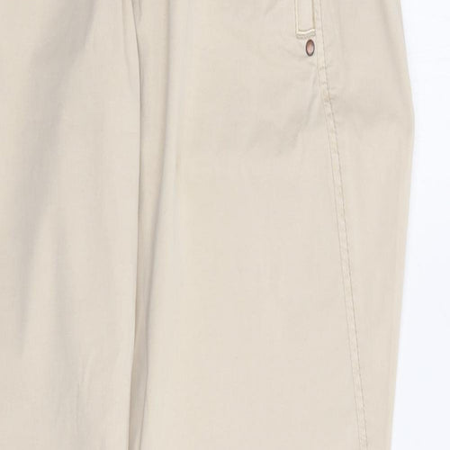 I Say  Womens Beige  Cotton Chino Trousers Size 38 L31 in Regular Zip
