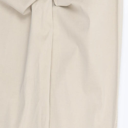 I Say  Womens Beige  Cotton Chino Trousers Size 38 L31 in Regular Zip