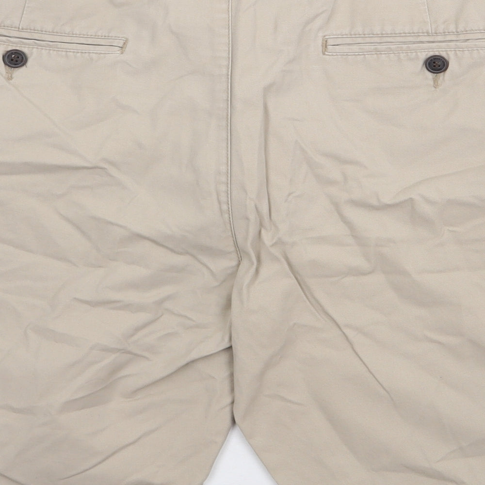 H&M  Mens Beige  Cotton Chino Shorts Size 34 L9 in Regular Zip