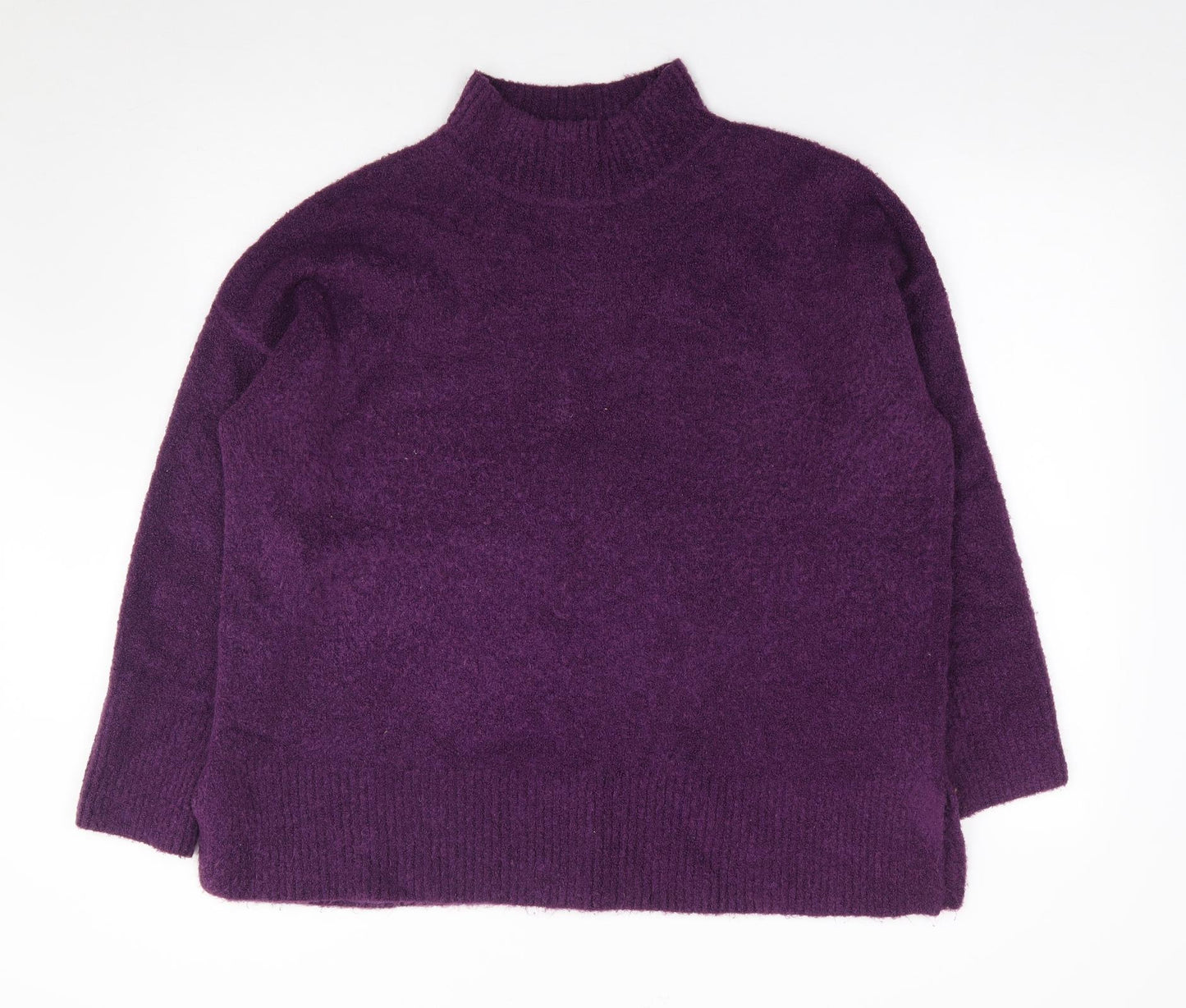 Dunnes  Womens Purple High Neck  Acrylic Pullover Jumper Size L