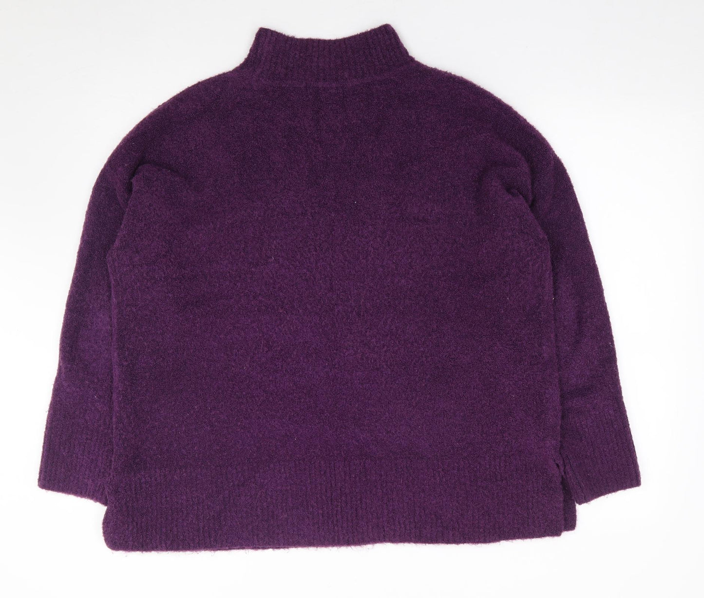 Dunnes  Womens Purple High Neck  Acrylic Pullover Jumper Size L