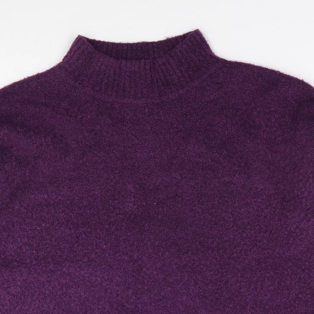 Dunnes  Womens Purple High Neck  Acrylic Pullover Jumper Size L