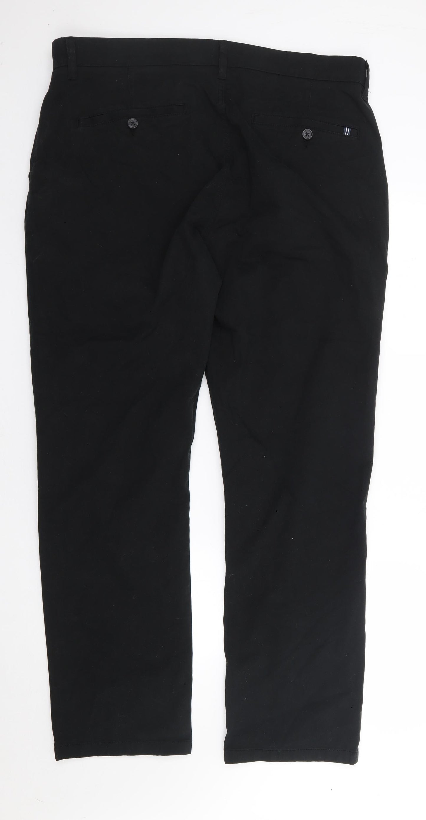 F&F  Mens Black  Cotton Trousers  Size 40 L32 in Regular Zip