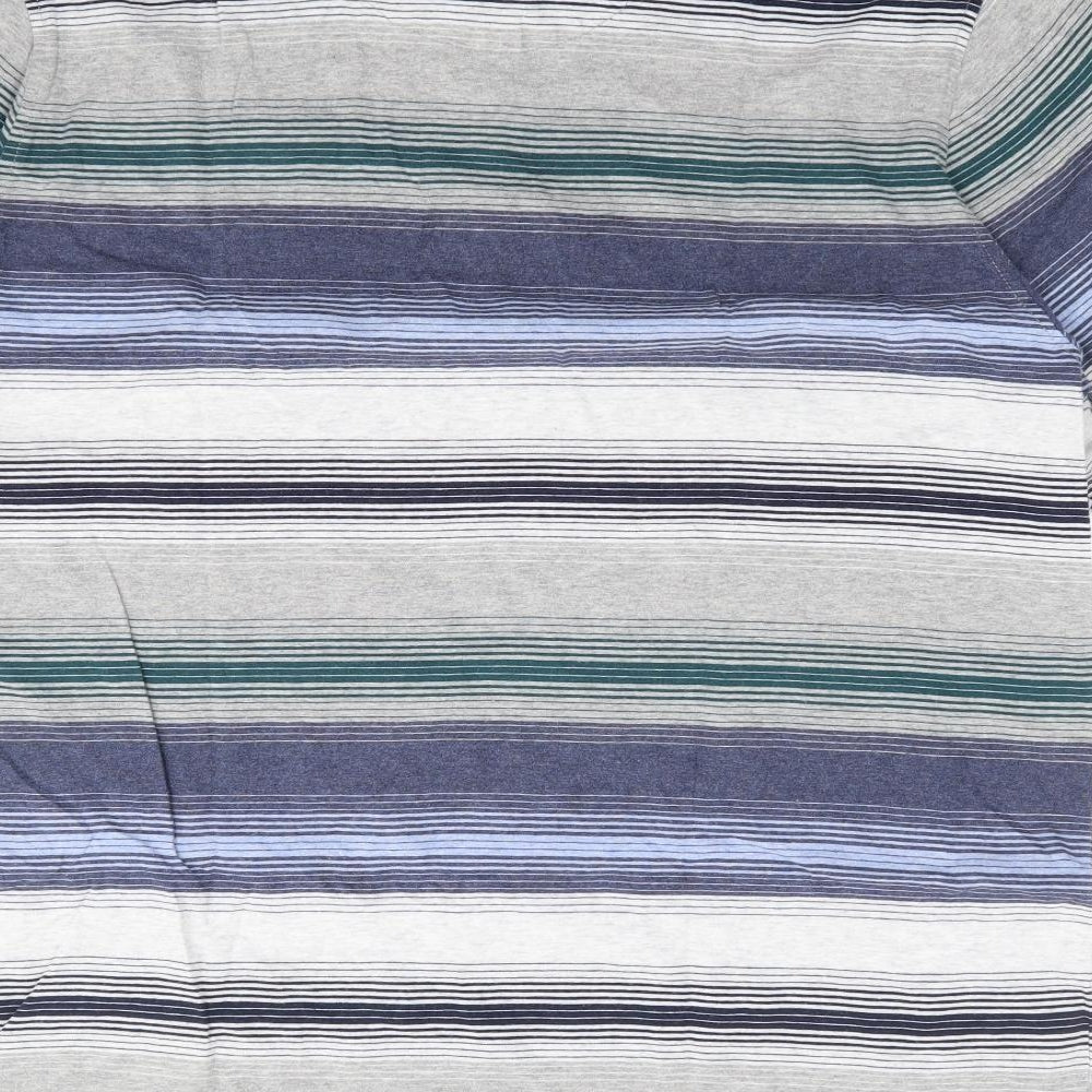 Marks and Spencer Mens Multicoloured Striped Cotton  Polo Size XL Collared Pullover
