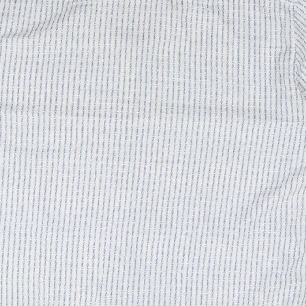 Marks and Spencer Mens Ivory Geometric Cotton  Button-Up Size 2XL Collared Button