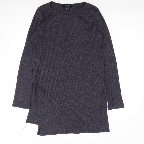 Primark Womens Blue  Polyester Jersey T-Shirt Size 10 Round Neck - Ribbed