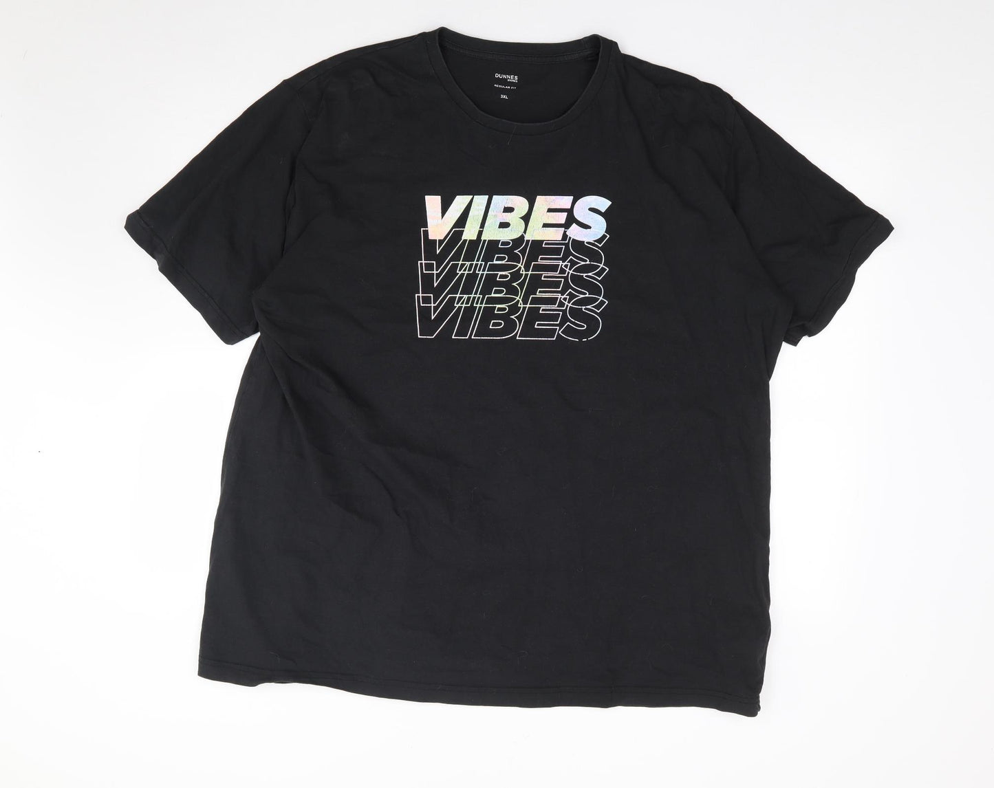 Dunnes Mens Black  Cotton  T-Shirt Size 3XL Crew Neck