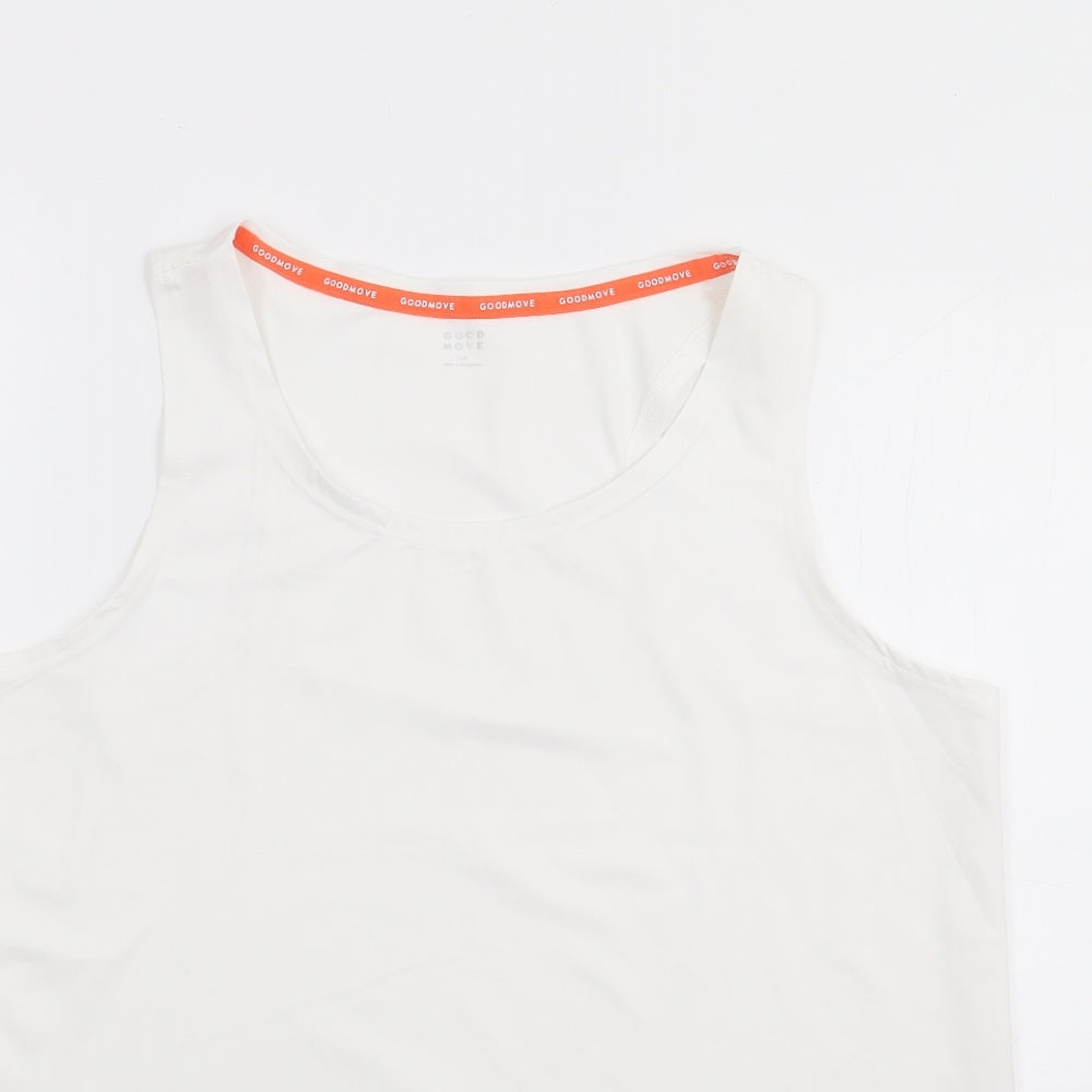 Marks and Spencer Womens Ivory  Polyester Camisole Tank Size 14 Round Neck Pullover