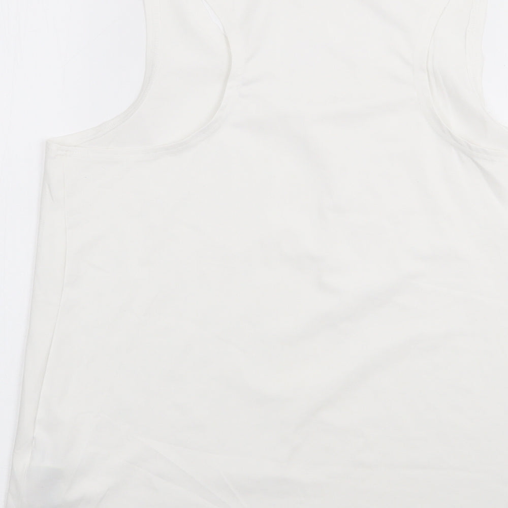 Marks and Spencer Womens Ivory  Polyester Camisole Tank Size 14 Round Neck Pullover