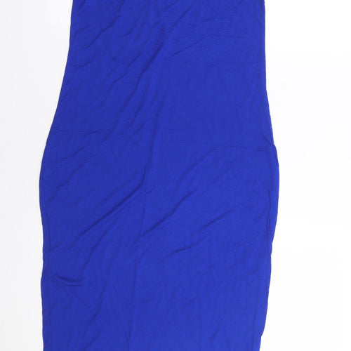 Style Womens Blue  Viscose Bodycon  Size S  Off the Shoulder Pullover