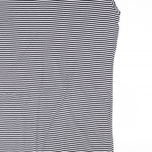 F&F Womens Blue Striped Viscose A-Line  Size 16  Scoop Neck Pullover