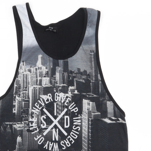 Inside Youth Boys Black Geometric Polyester Jersey Tank Size XS Round Neck Pullover