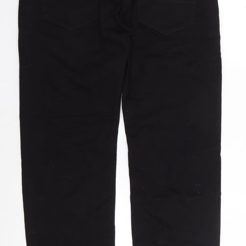 Marks and Spencer Mens Black  Cotton Straight Jeans Size 34 L29 in Regular Zip