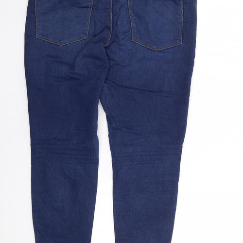 Primark Womens Blue  Cotton Skinny Jeans Size 14 L28 in Regular Zip
