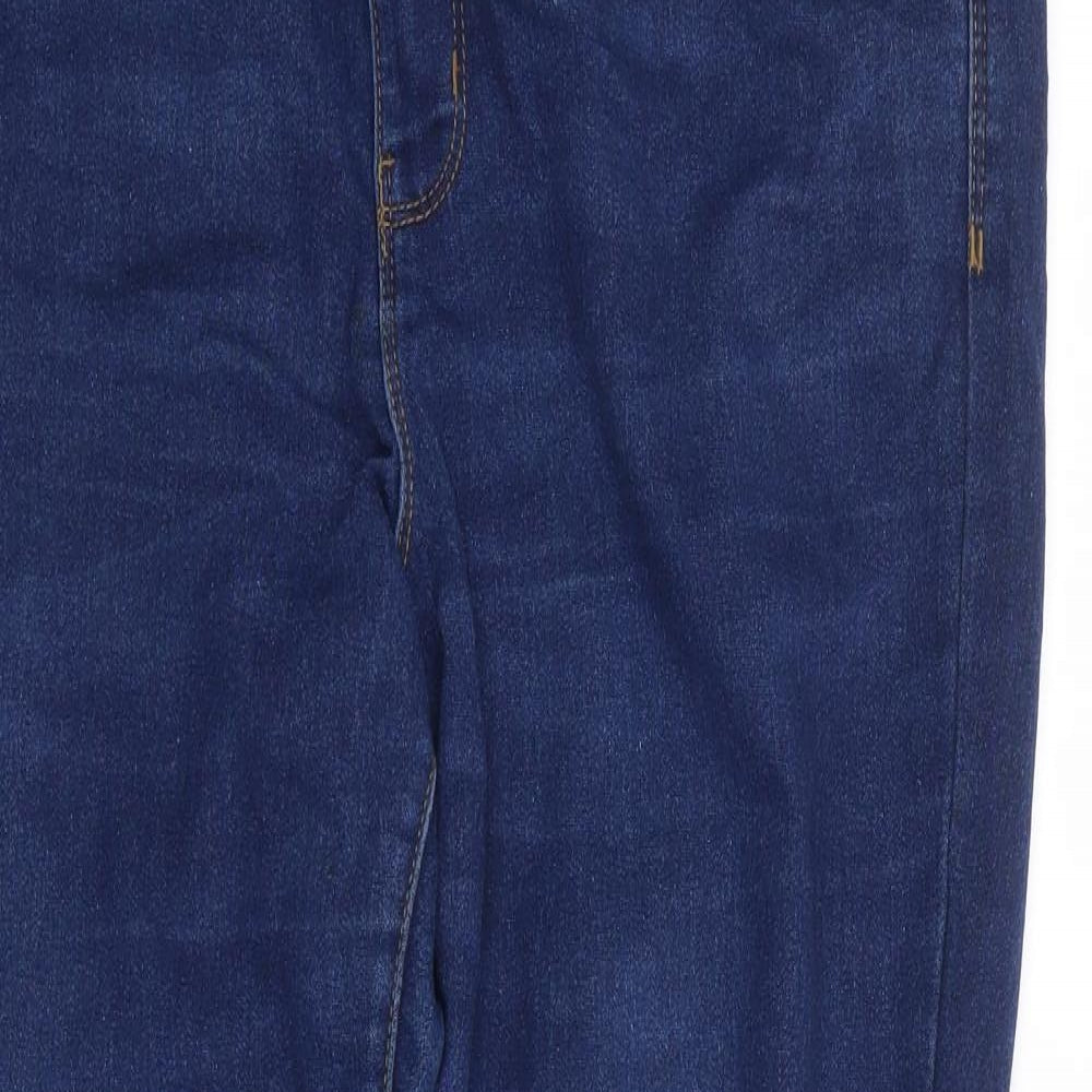 Primark Womens Blue  Cotton Skinny Jeans Size 14 L28 in Regular Zip