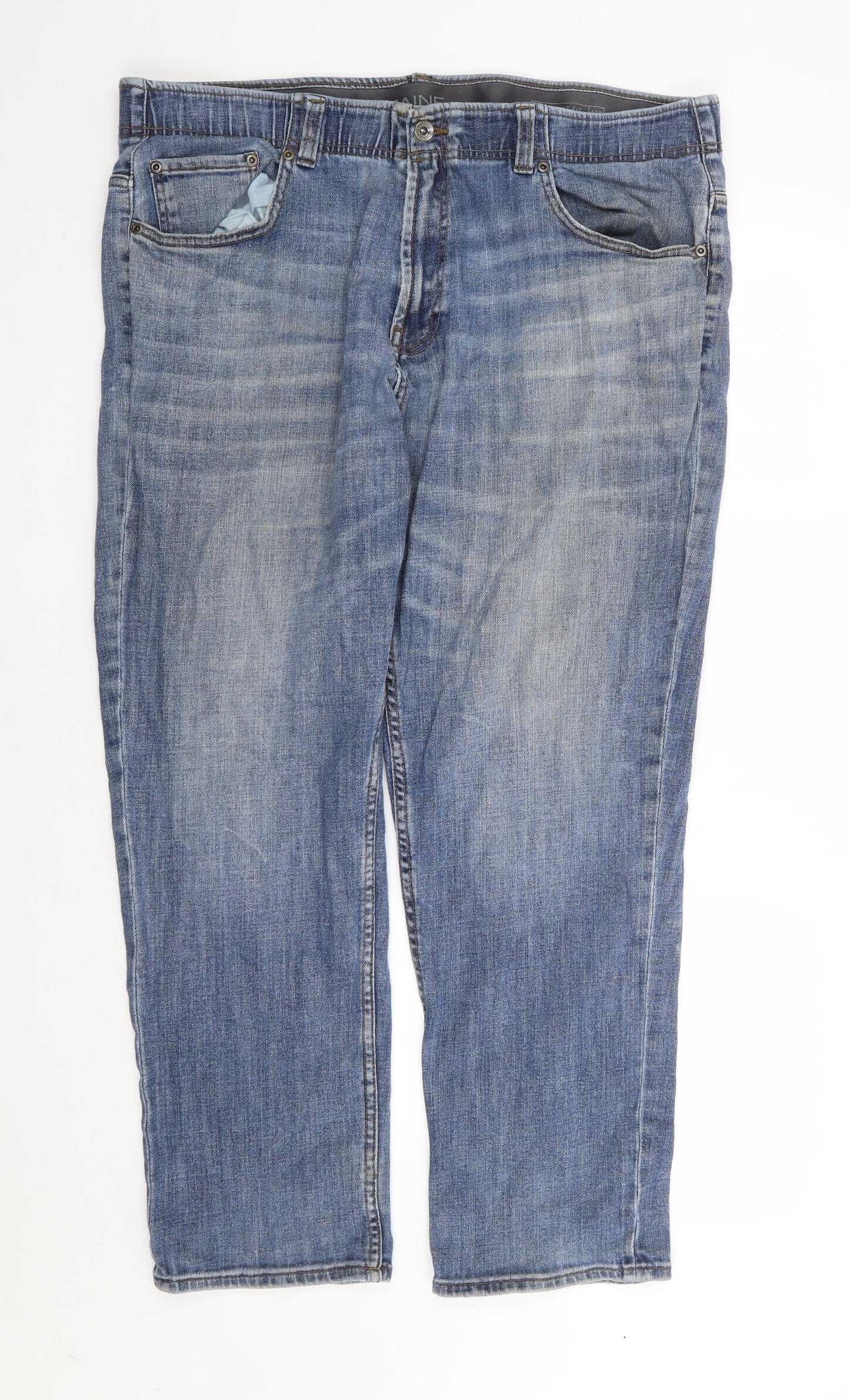 Maine Mens Blue  Cotton Straight Jeans Size 40 L30 in Regular Zip
