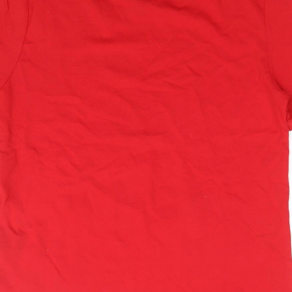 H&M  Womens Red  100% Cotton Jersey T-Shirt Size S Crew Neck