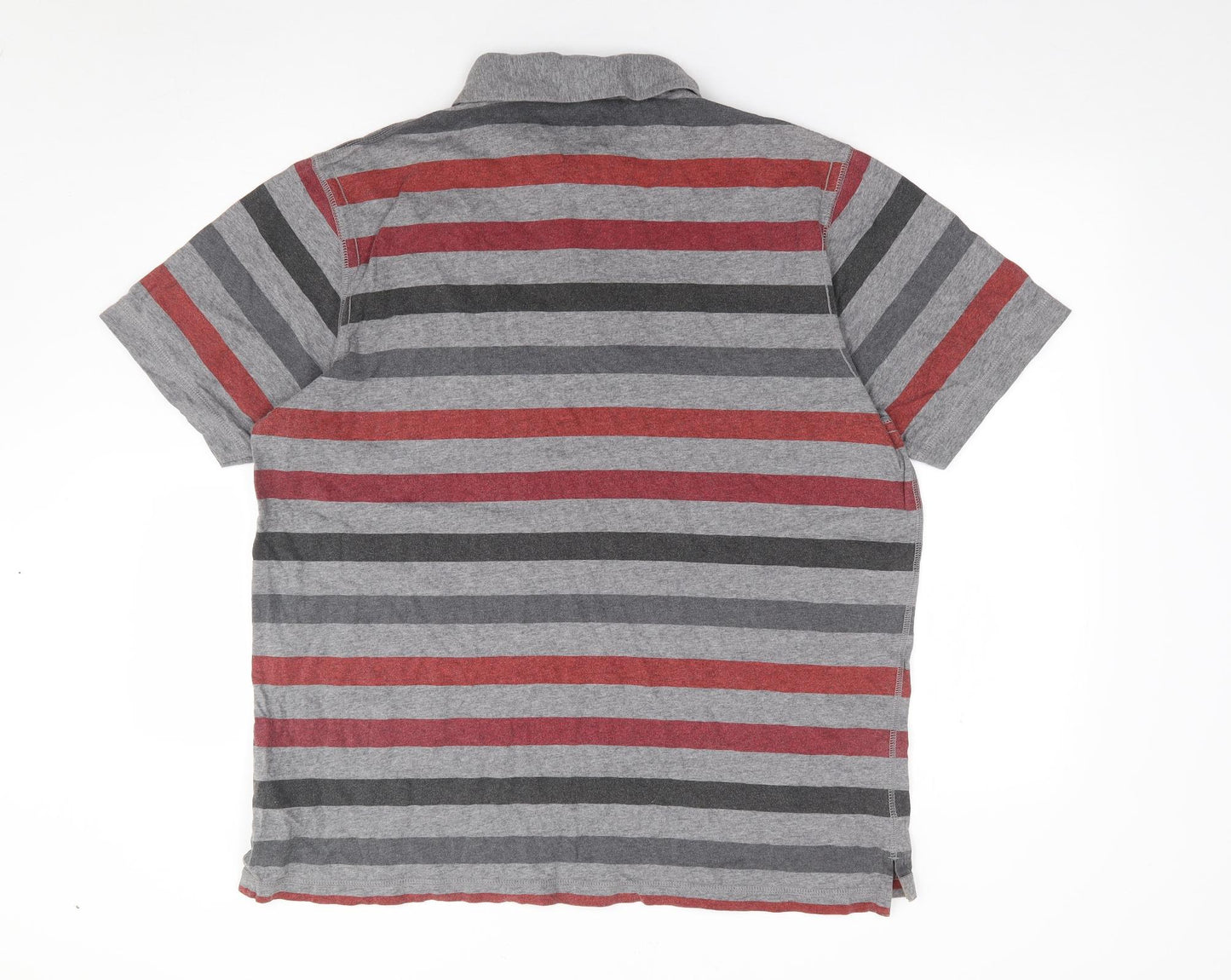 Marks andSpencer Mens Multicoloured Striped Cotton  Polo Size XL Collared Pullover
