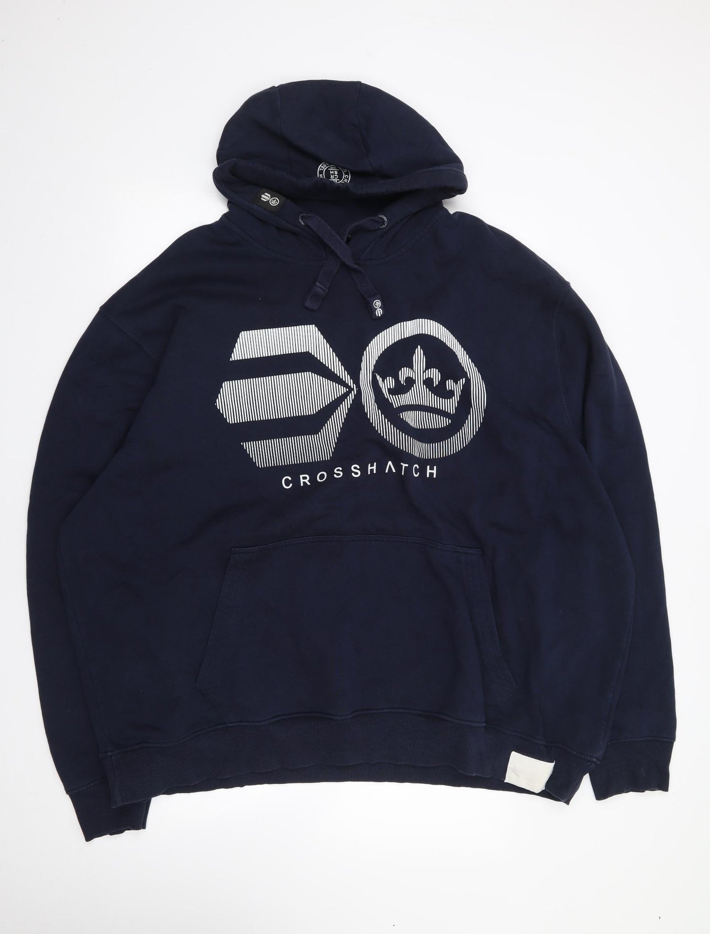 Crosshatch Mens Blue  Cotton Pullover Hoodie Size 4XL