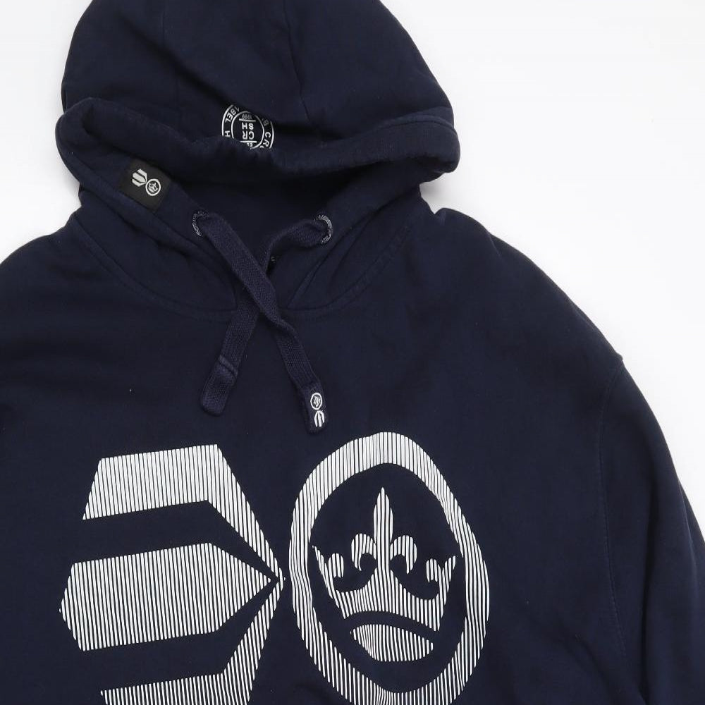 Crosshatch Mens Blue  Cotton Pullover Hoodie Size 4XL