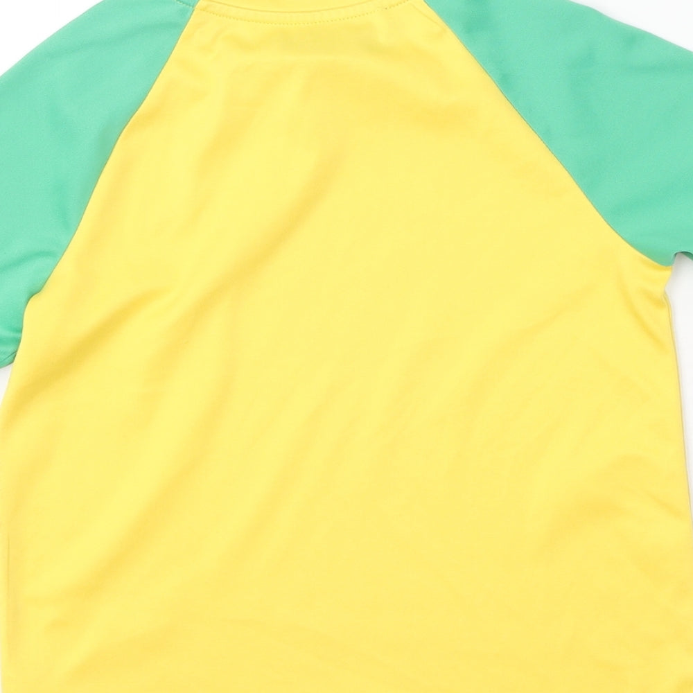 Dunnes Stores Boys Yellow  Polyester Basic T-Shirt Size 8-9 Years Round Neck  - Brazil