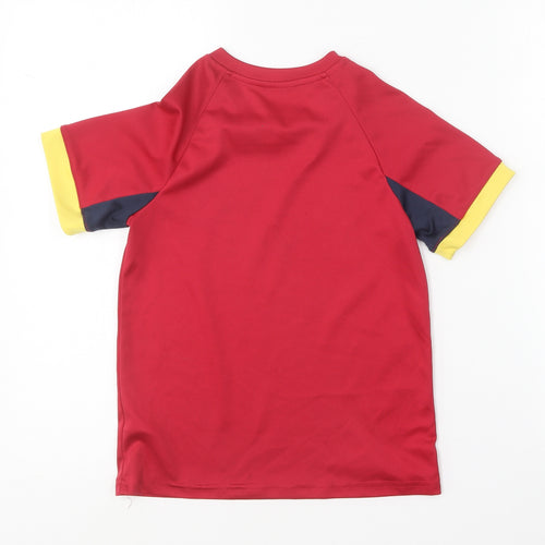 Dunnes Stores Boys Red  Polyester Basic T-Shirt Size 8-9 Years Round Neck  - Espana