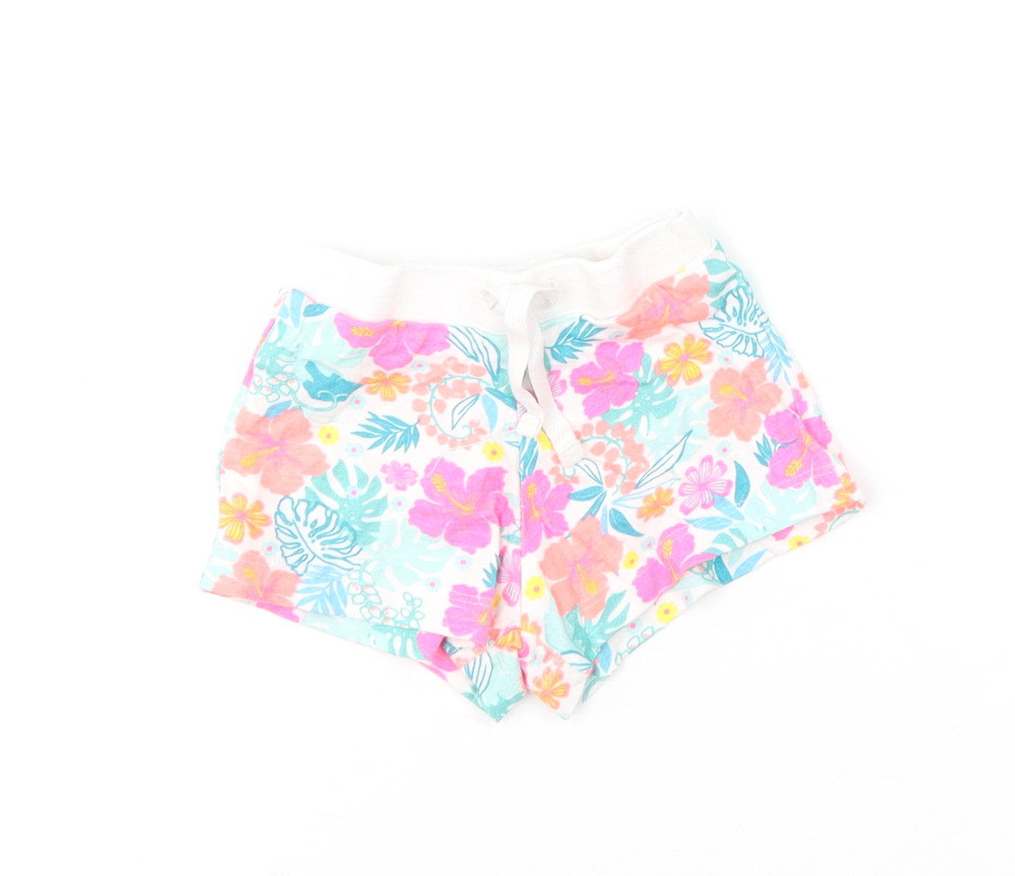 Young Dimension Girls Multicoloured Floral Cotton Sweat Shorts Size 2-3 Years  Regular