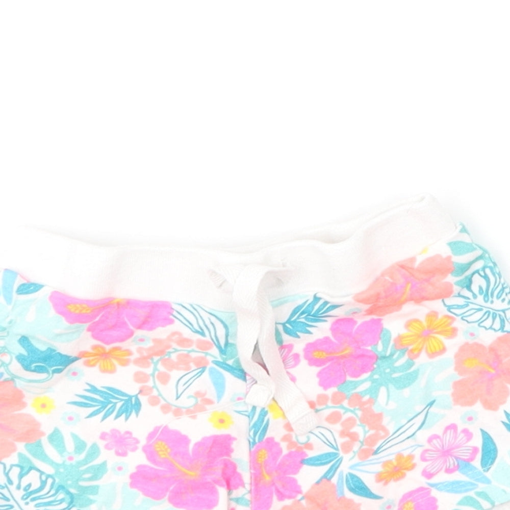 Young Dimension Girls Multicoloured Floral Cotton Sweat Shorts Size 2-3 Years  Regular