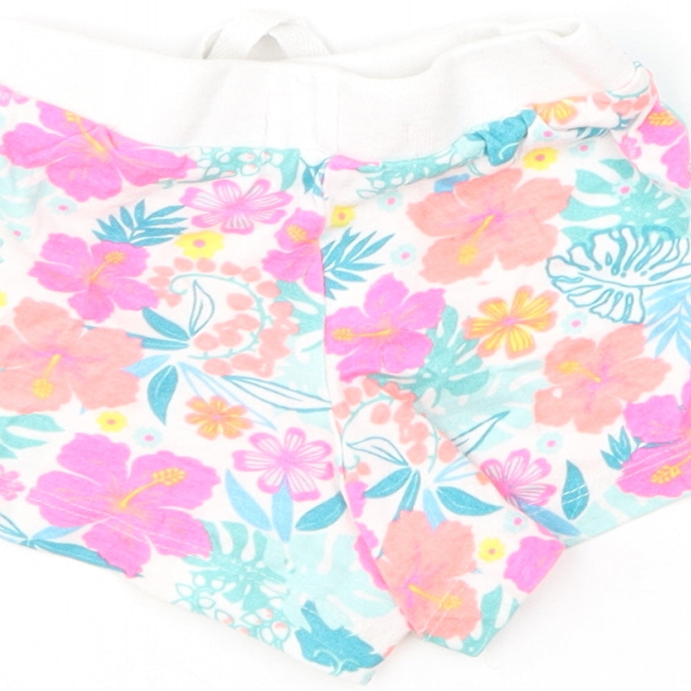 Young Dimension Girls Multicoloured Floral Cotton Sweat Shorts Size 2-3 Years  Regular
