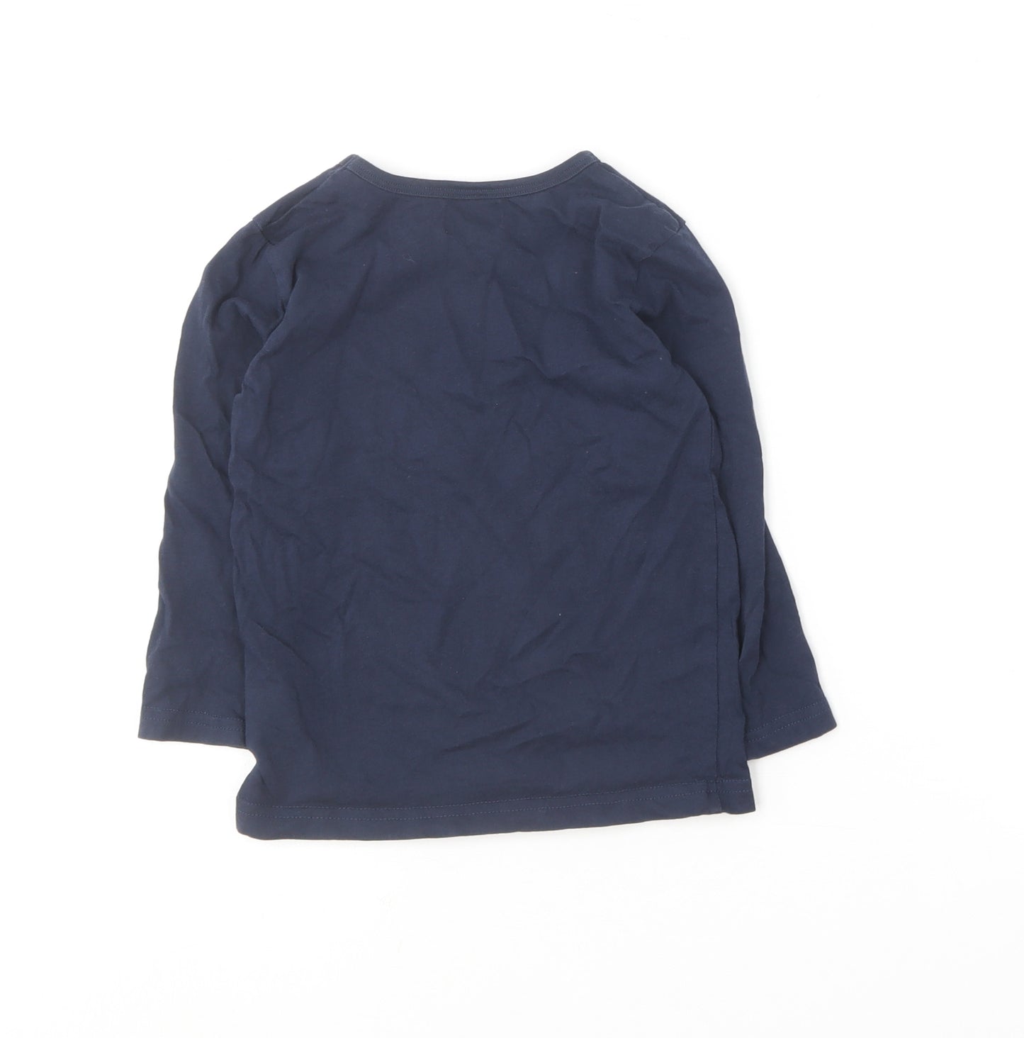 NEXT Boys Blue  Cotton Basic T-Shirt Size 2-3 Years Round Neck