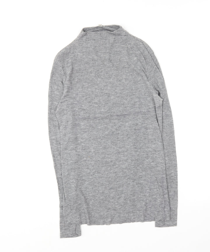 River Island Womens Grey Crew Neck Polyester Pullover Jumper Size 10