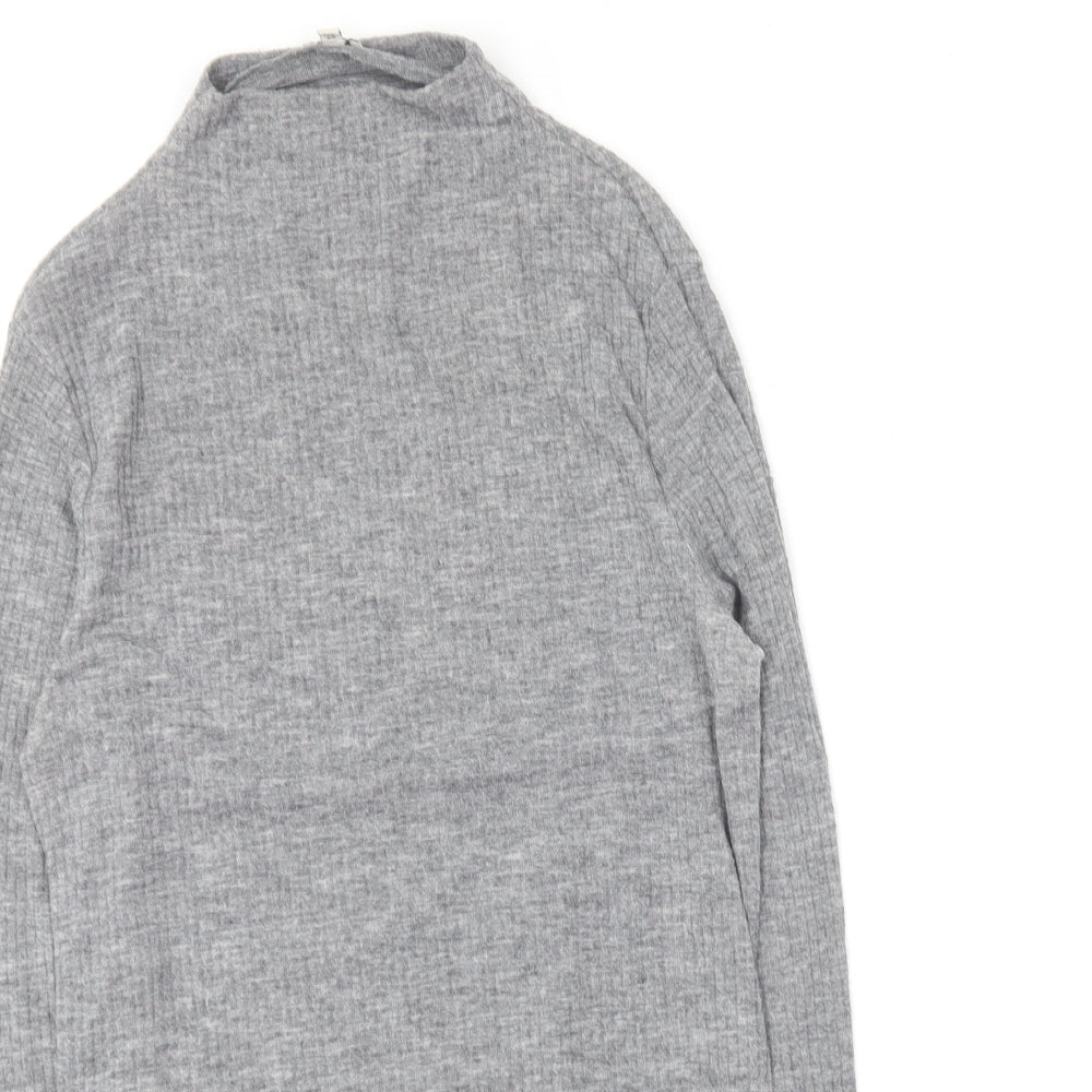 River Island Womens Grey Crew Neck  Polyester Pullover Jumper Size 10